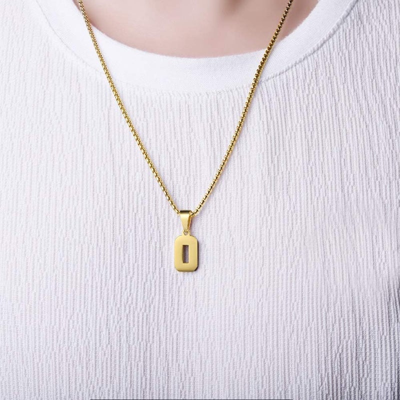Susook Store Number Necklaces Personalized Necklaces 18K Gold Plated Initial Number Pendant Stainless Steel Chain Sports Necklaces for Men Women - Image 1